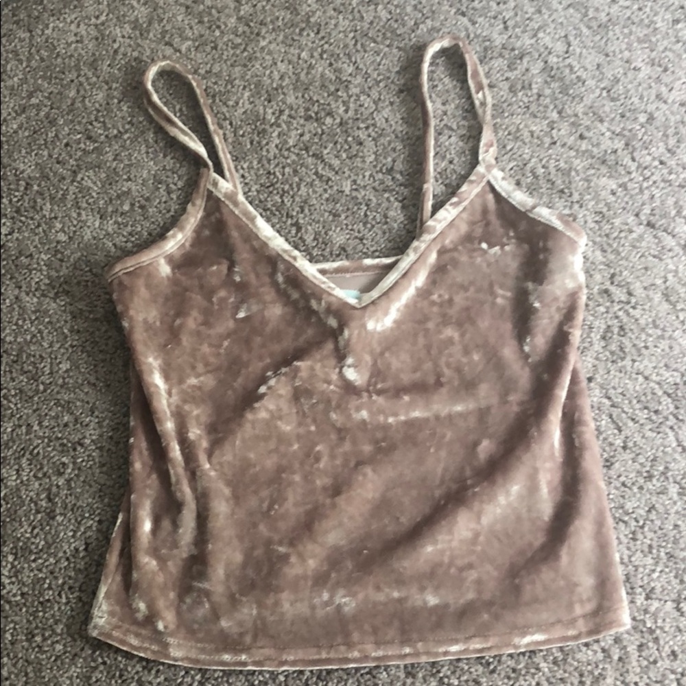 Gold velvet crop top